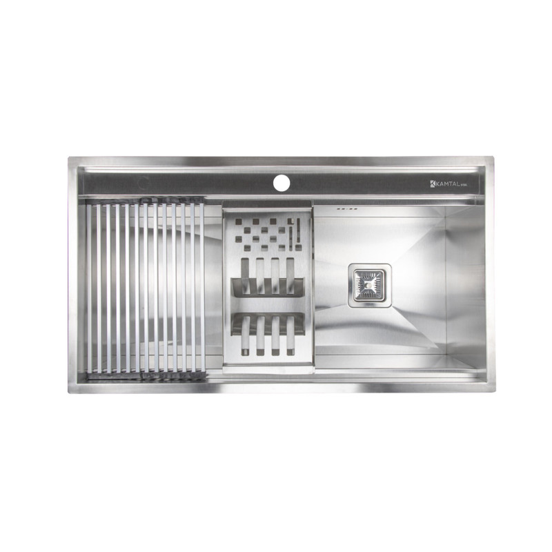 سینک ظرفشویی استیل توکار یک لگنه کمتال مدل A-90