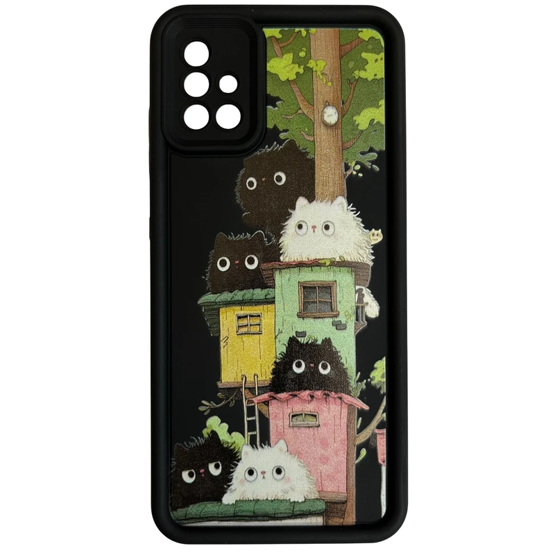 کاور مدل سولید طرح گربه های کیوت کد 557 مناسب برای گوشی موبایل سامسونگ Galaxy A51