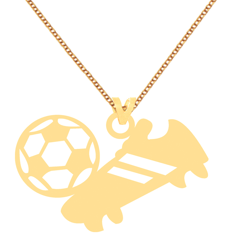 گردنبند طلا 18 عیار زنانه کرابو طرح کفش و توپ فوتبال مدل Kr70620