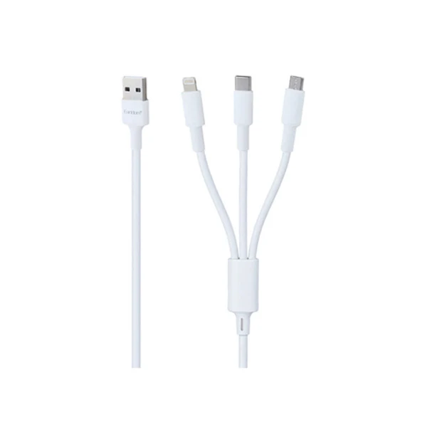 کابل تبدیل USB به لایتنینگ/USB-C/microUSB ارلدام مدل EC-IMC024 طول 1.2 متر