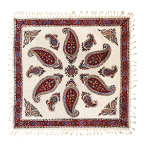 رومیزی قلمکار صنایع دستی فاخر مدل ارکیده طرح بته جقه کد 80