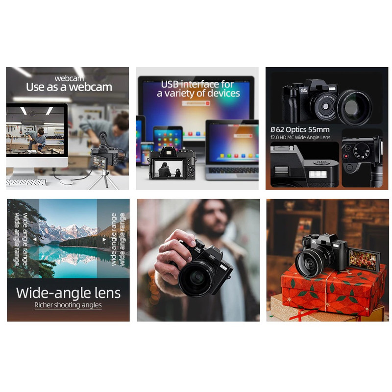 دوربین دیجیتال مدل 4K 48MP Camcorder