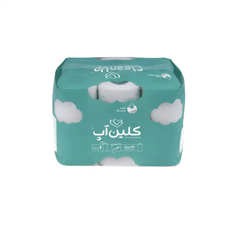 دستمال حوله کاغذی کلین آپ مدل ابر بسته 6 عددی
