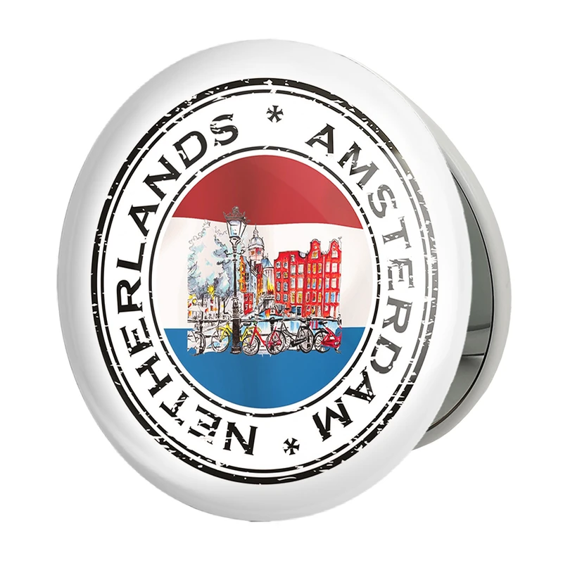 آینه جیبی خندالو طرح پرچم هلند مدل تاشو کد 20465 