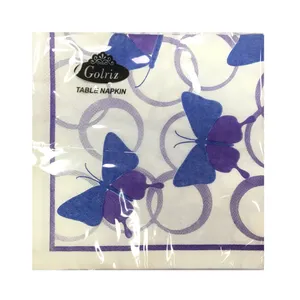 دستمال سفره گلریز مدل table napkin طرح پروانه بسته 15 عددی
