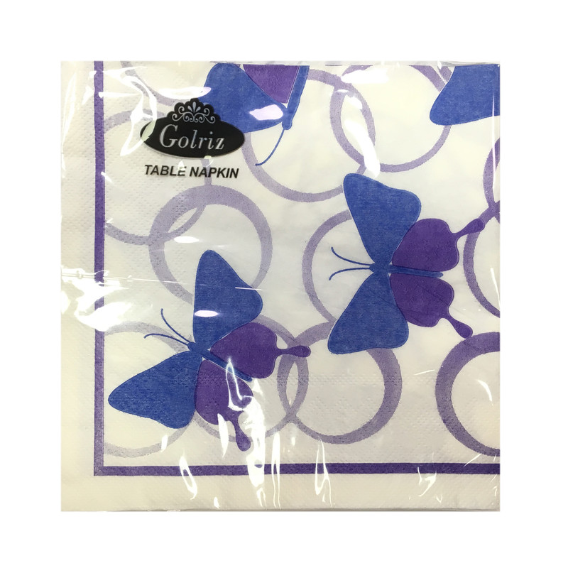 دستمال سفره گلریز مدل table napkin طرح پروانه بسته 15 عددی