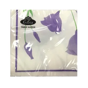 دستمال سفره گلریز مدل table napkin طرح لاله بسته 15 عددی