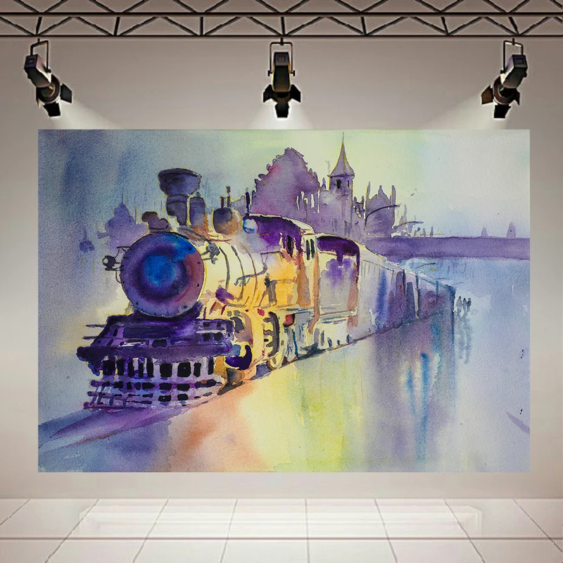 پوستر طرح قطار قدیمی مدل آبرنگ کد AR31515