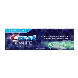 خمیر دندان کرست سری 3D White مدل Anti-Tobacco Fresh حجم 75 میلی لیتر
