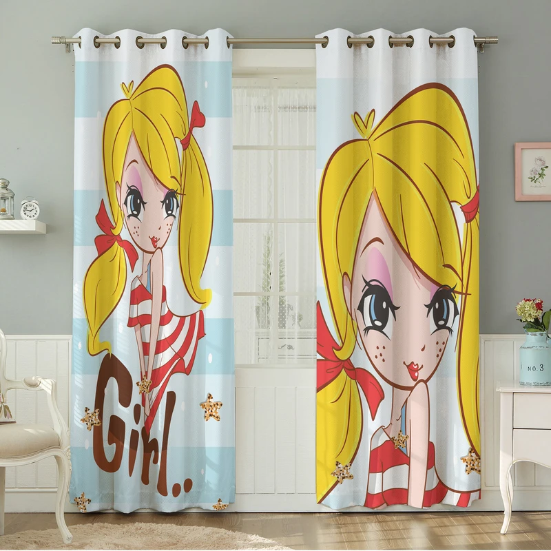 پرده نیروانا طرح کودک  مدل مخمل کد 5105 سایز 140×280 سانتی متر