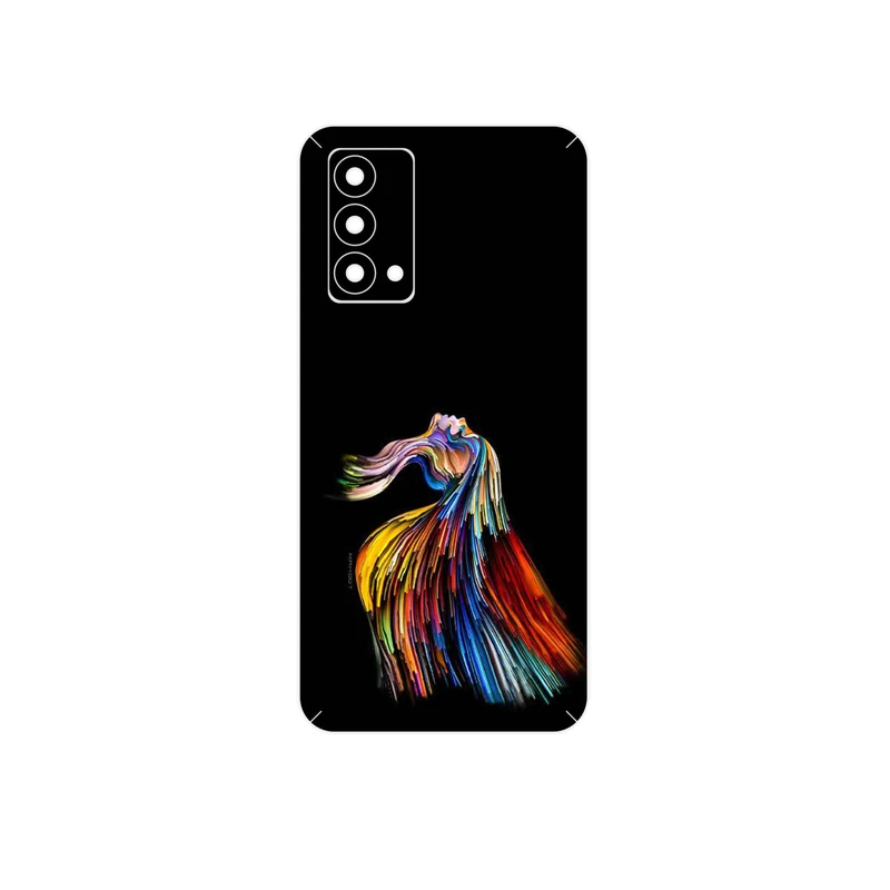 برچسب پوششی ماهوت مدل Rainbow Hair Digital Art مناسب برای گوشی موبایل ریلمی GT Master