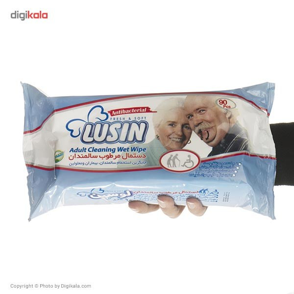 دستمال مرطوب سالمندان لوسین بسته 90 عددی
