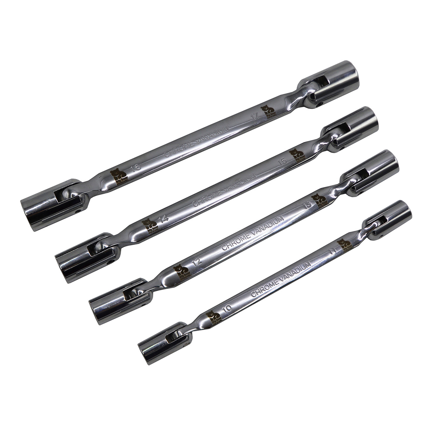 آچار دو سر بکس مدل بیگ بر کد YP-LOLAEI-12PAR-1017 سایز 10-17 میلیمتر مجموعه 4 عددی