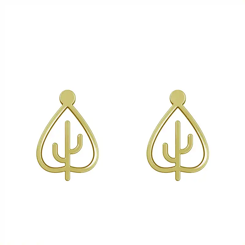 گوشواره طلا 18 عیار زنانه مدوپد مدل برگ کد GA1-15944