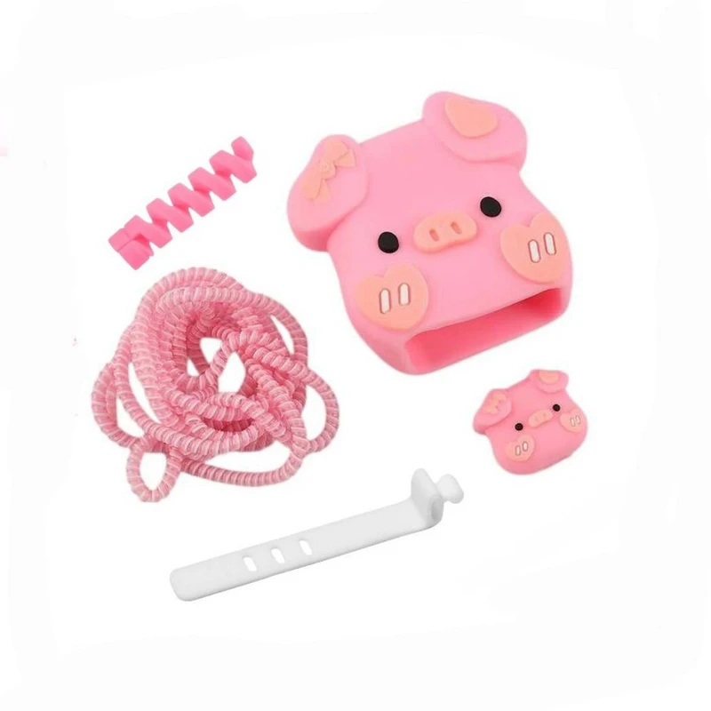 محافظ شارژر دیواری طرح کارتونی مدل GIP88 مناسب برای شارژر شیائومی 33 و 45 دو پین بسته 5 عددی 