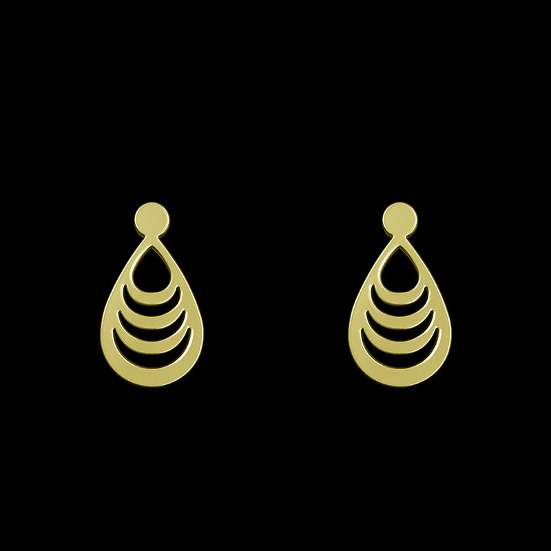 گوشواره طلا 18 عیار زنانه مدوپد مدل هندسی کد GA1-13173