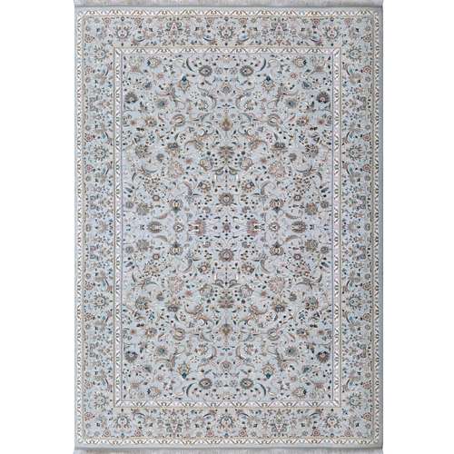 فرش ماشینی فرش رادین طرح شاه عباسی آرامش 2 زمینه رنگ زمینه طوسی