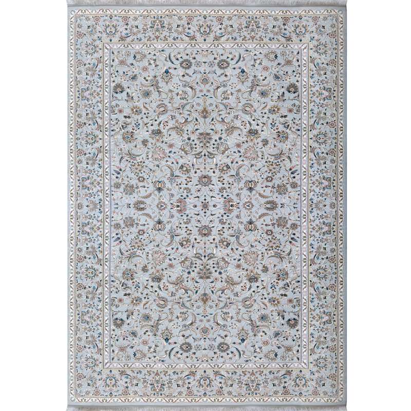 فرش ماشینی فرش رادین طرح شاه عباسی آرامش 2 زمینه رنگ زمینه طوسی