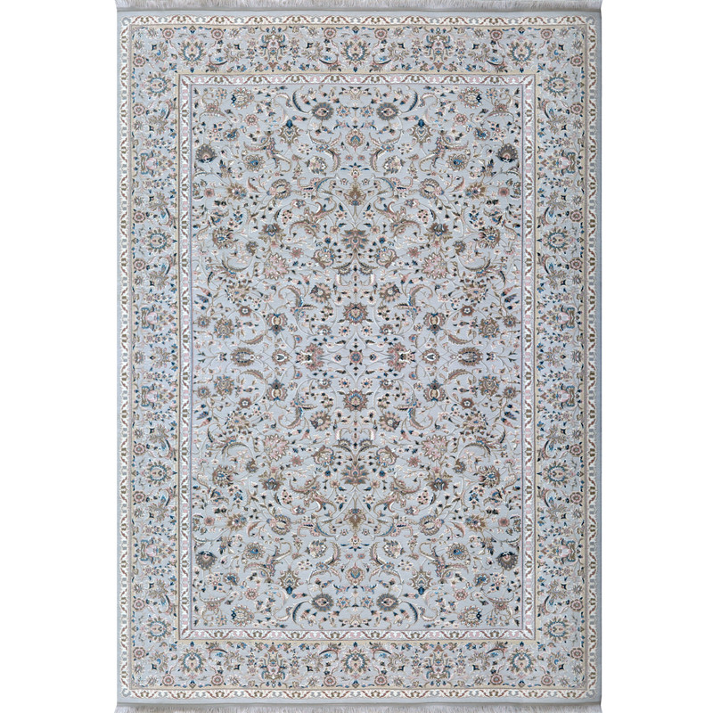 فرش ماشینی فرش رادین طرح شاه عباسی آرامش 2 زمینه رنگ زمینه طوسی