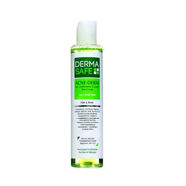 شامپو سر و بدن درماسیف مدل Acne Derm حجم ۲۰۰ میلی لیتر