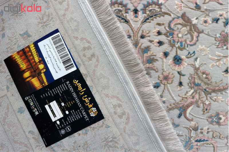 فرش ماشینی فرش رادین طرح شاه عباسی آرامش 2 زمینه رنگ زمینه طوسی