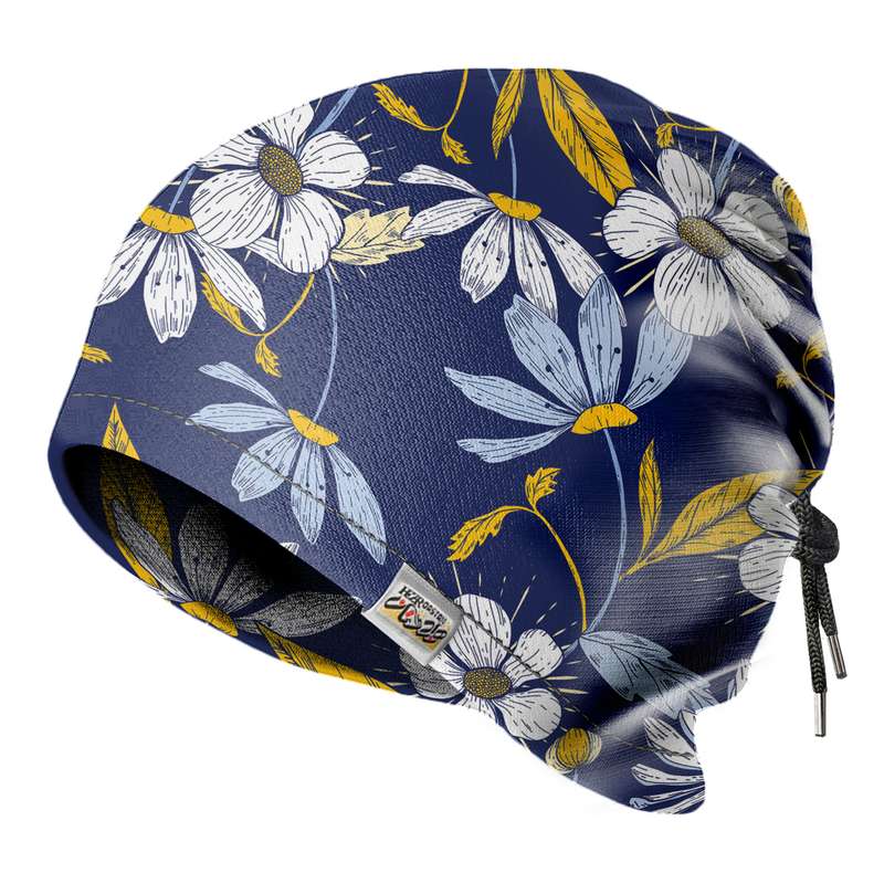 دستمال سر و گردن بنددار هزاردستان طرح گل وکتور مدل DB56