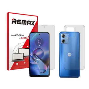 Remax transparent screen protector HyGEL model suitable for Motorola Moto G64 mobile phone along with the phone back protector