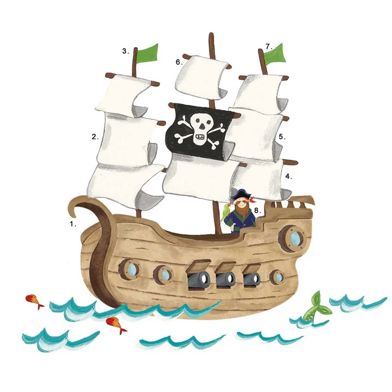 استیکر رومیت مدل Pirated Ship Giant Wall Decals