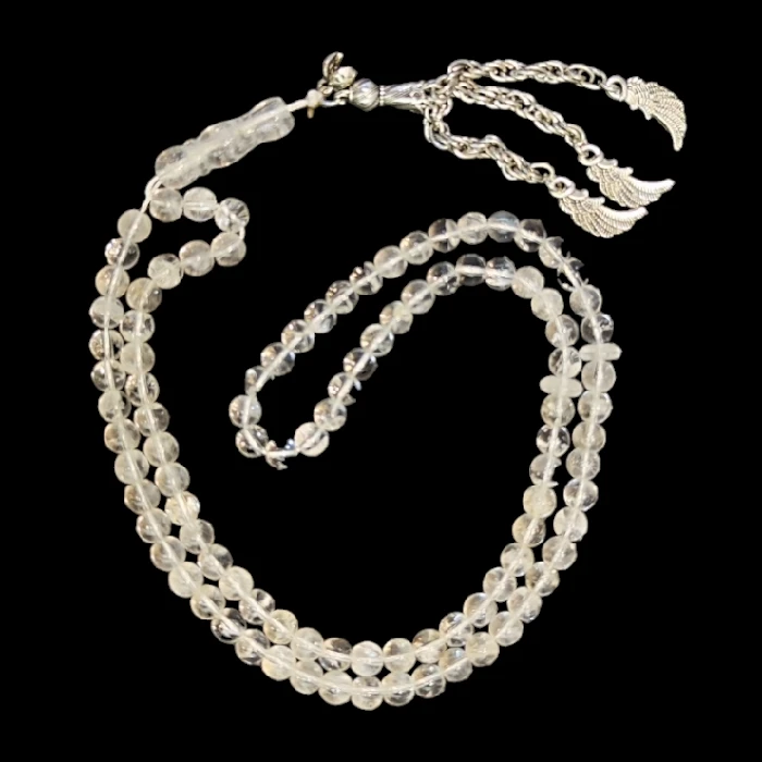 تسبیح نقره جات بافندگان مدل  سنگ درنجف کد 75