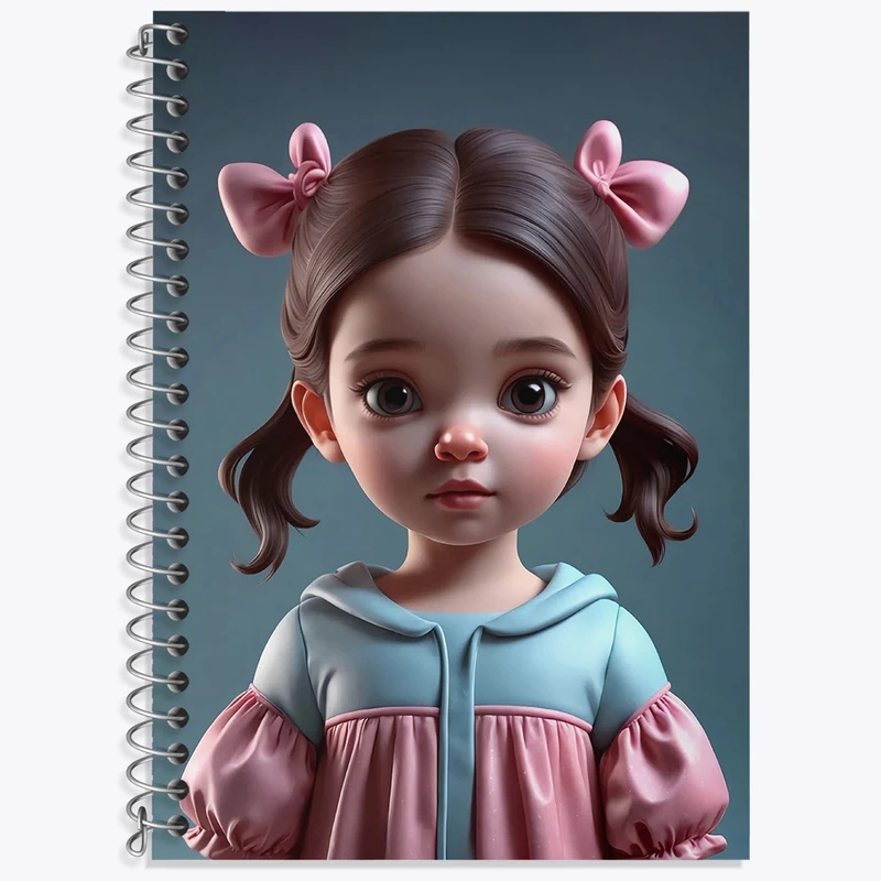 دفتر زبان 50 برگ خندالو مدل دو خط طرح دخترانه کد N1589