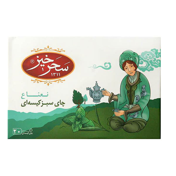 چای سبز کیسه ای سحر خیز با طعم نعنا بسته 20 عددی