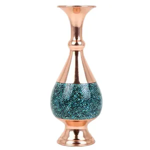 گلدان صراحی فیروزه کوب کد 102 ارتفاع 30 سانتی متری