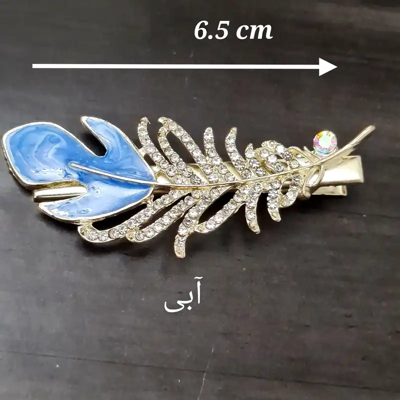 گیره مو زنانه مدل پر رزینی نگین‌دار انبری کد brg 894B