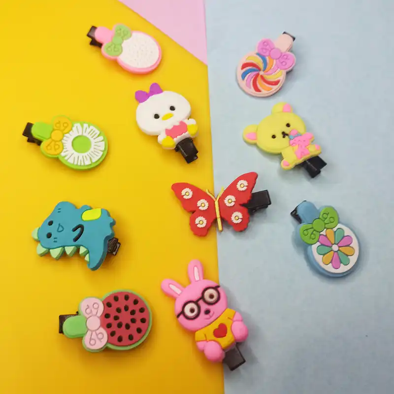 گیره مو دخترانه مدل خرگوش و خرس و آبنبات بسته 10 عددی