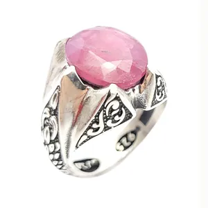 انگشتر نقره مردانه مدل یاقوت آفریقایی کد 4912383