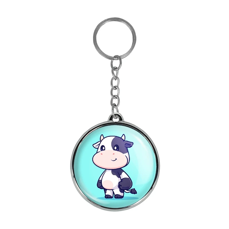 جاکلیدی خندالو طرح حیوانات بامزه گاو مدل دوطرفه کد 2971229713