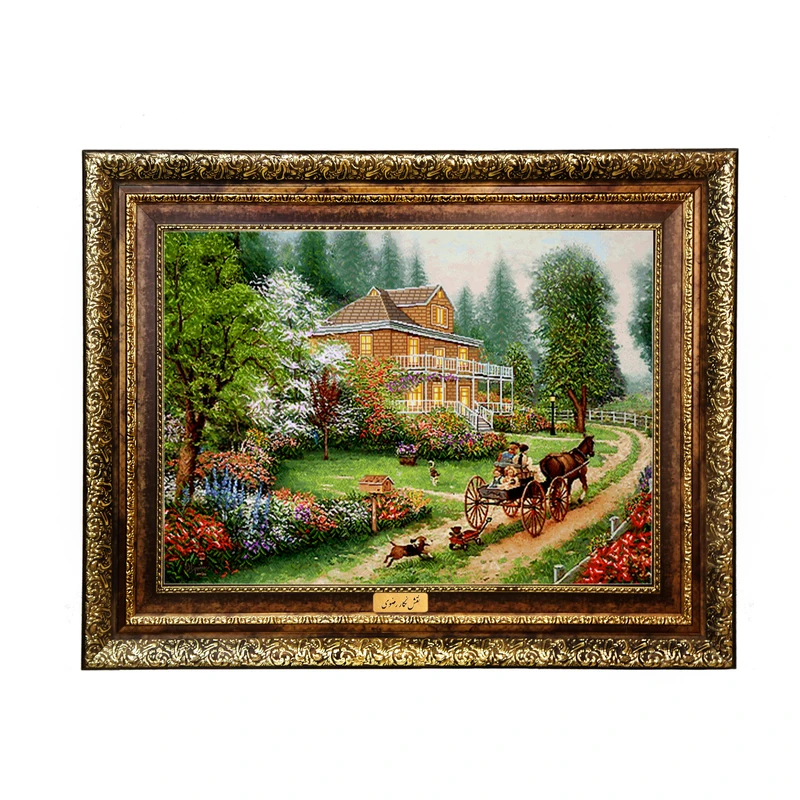 تابلو فرش ماشینی نقش نگار رضوی طرح منظره کد 596H