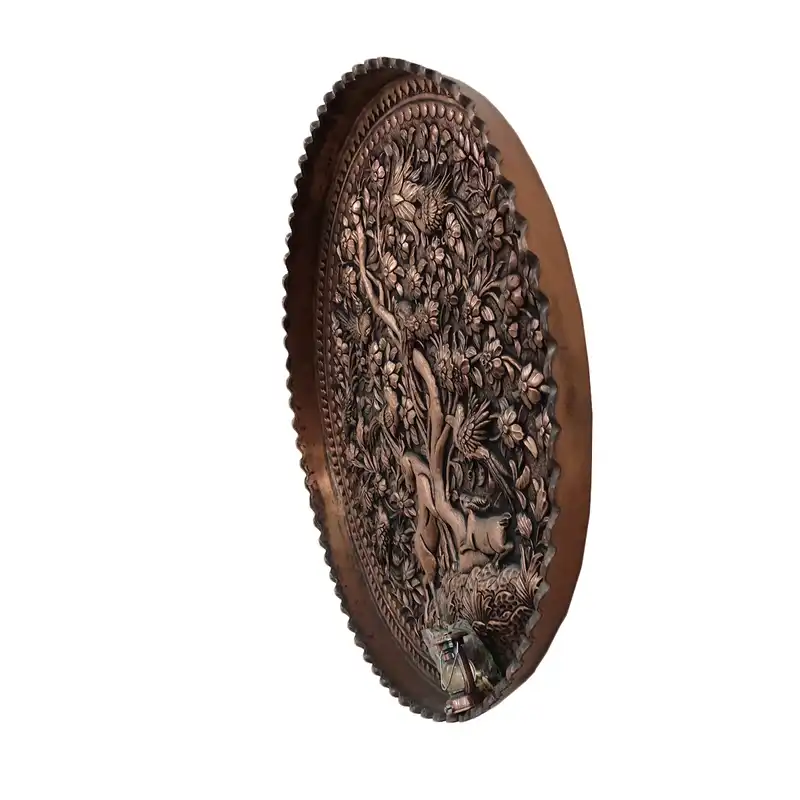 سینی قلمزنی مدل آهوان پریشان کد 001