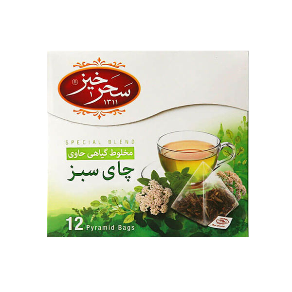 دمنوش چای سبز سحرخیز بسته 12 عددی