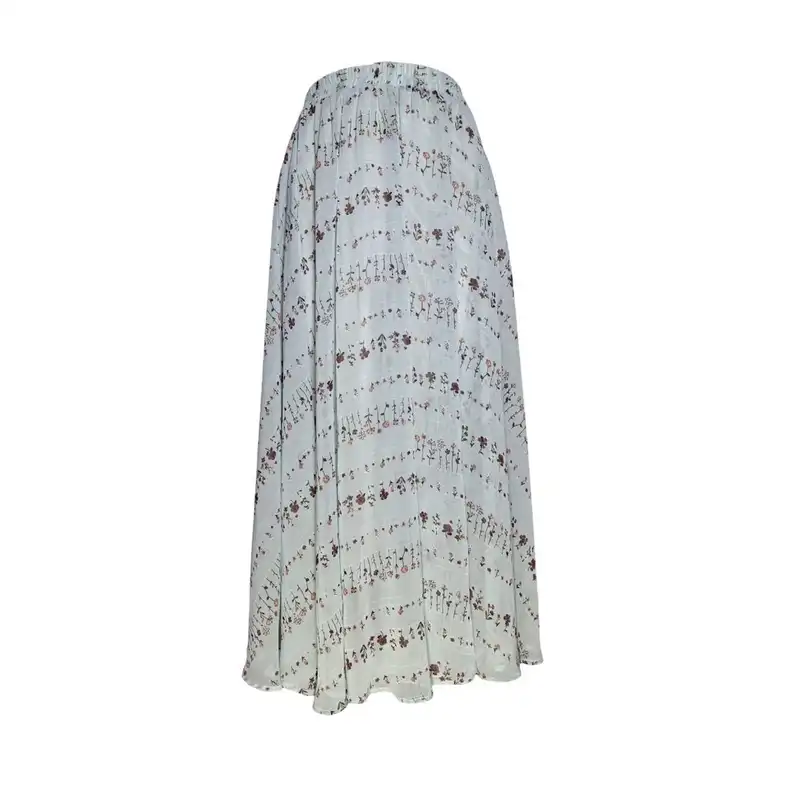 دامن کلوش زنانه مدل حریر رنگ آبی روشن