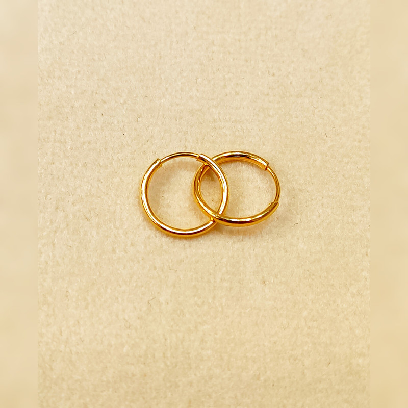 گوشواره طلا 18 عیار زنانه مدل آویز حلقه ای کد 322 - 7