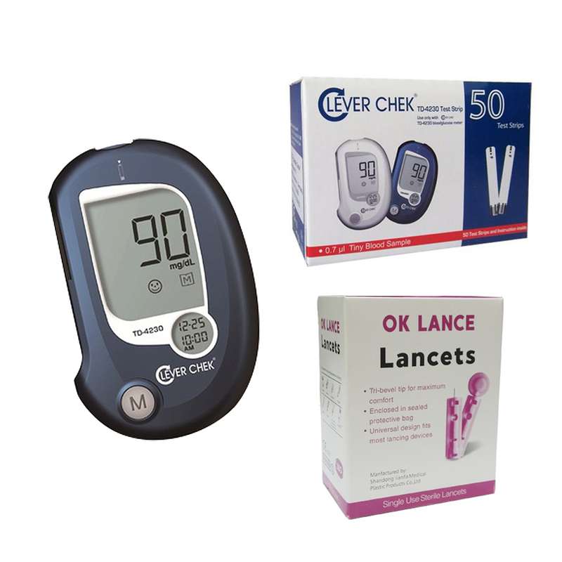 دستگاه تست قندخون کلور چک مدل TD-4230 به همراه یک بسته نوار تست و سوزن دستگاه تست قندخون کلور چک مدل TD-4230 به همراه یک بسته نوار تست و سوزن