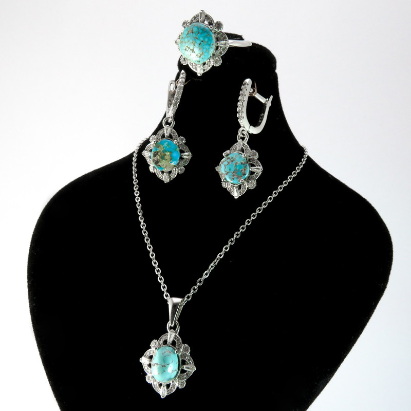 نیم ست نقره زنانه کد AV034-1