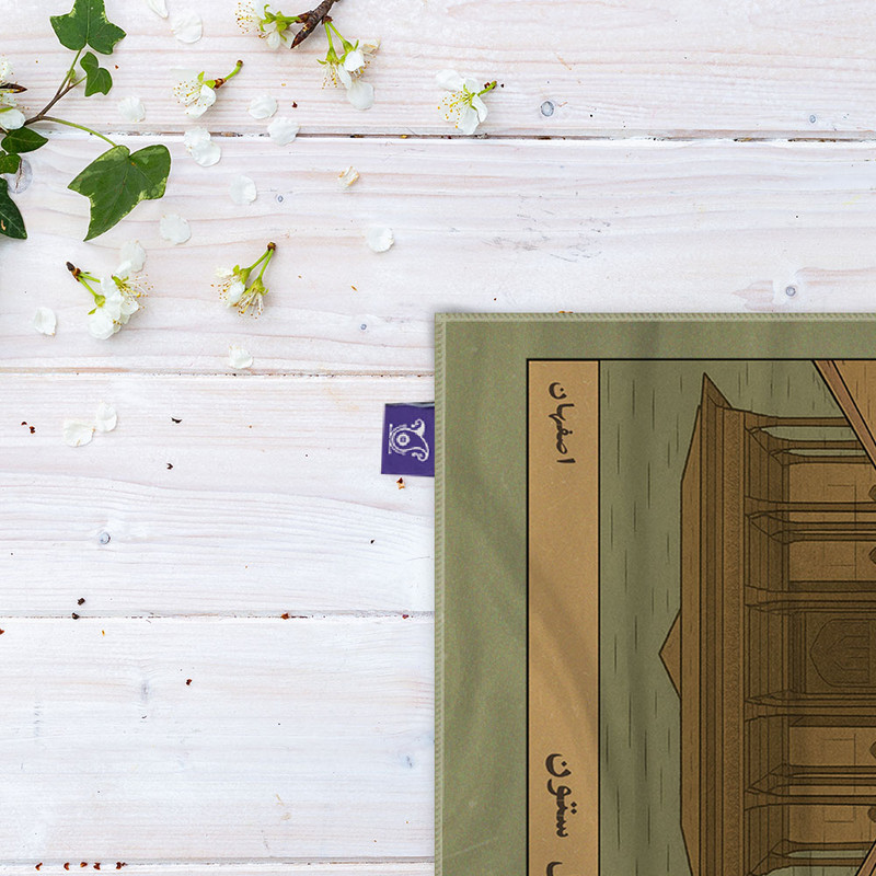 کاغذ کادو ترمه طراحان ایده مدل کارت کاخ چهل ستون اصفهان کد map1504 سایز 57x37 سانتی متر