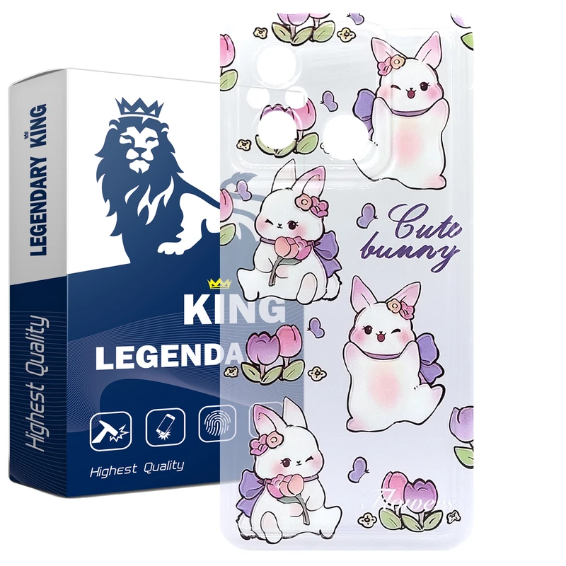 کاور لاین کینگ مدل خرگوش و لاله مناسب برای گوشی موبایل شیائومی Redmi 12C / Poco C55