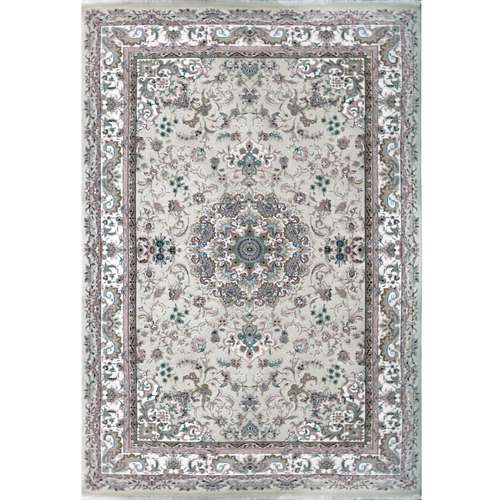 فرش رادین طرح شیرفر آرامش رنگ زمینه صدفی