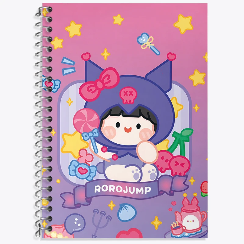 دفتر زبان 50 برگ خندالو مدل سه خط طرح رورو جامپ کرومی کد N3903