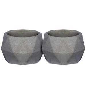 گلدان بتنی مدل چند وجهی بسته 2 عددی