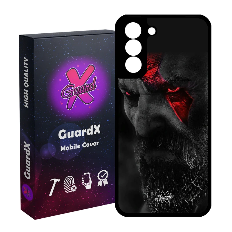 کاور گارد ایکس طرح God of War مدل Glass10349 مناسب برای گوشی موبایل سامسونگ Galaxy S21