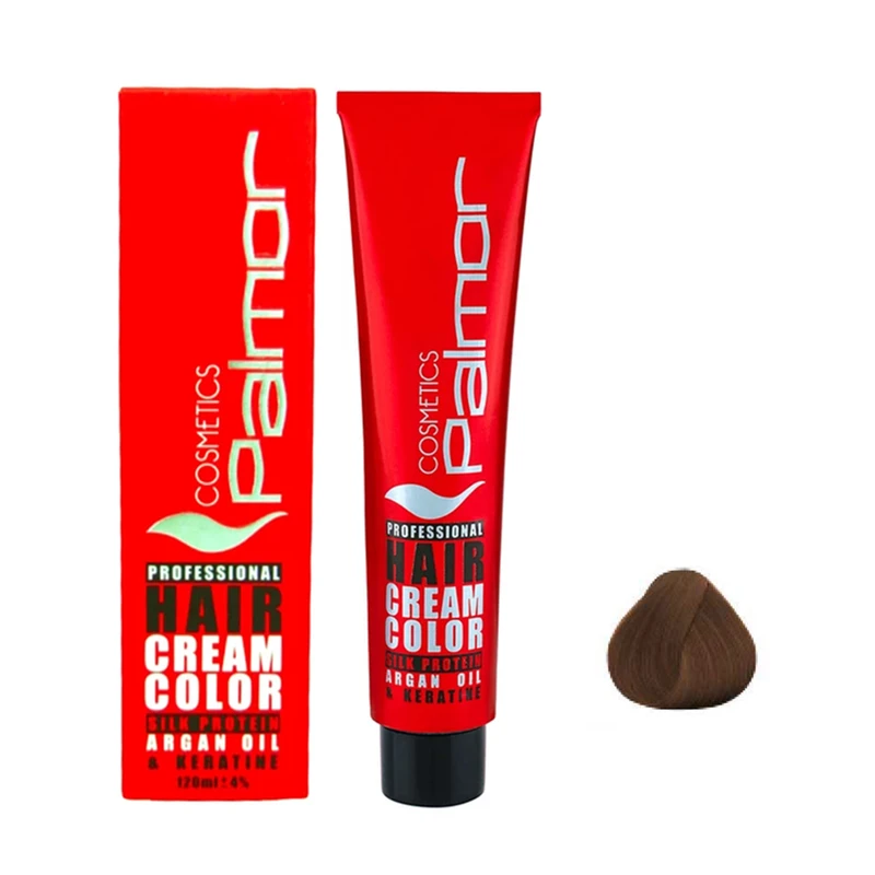 رنگ مو پالمور شماره 6.8 حجم 120 میلی لیتر رنگ بلوند نسکافه ای تیره